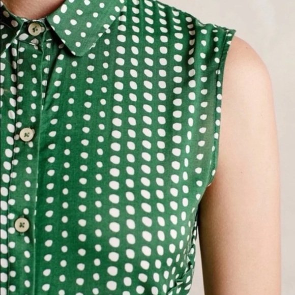 NWT Anthropologie 11.1 Tylho Brynn Green Polka Dot Dress 
Size Medium - Picture 9 of 12